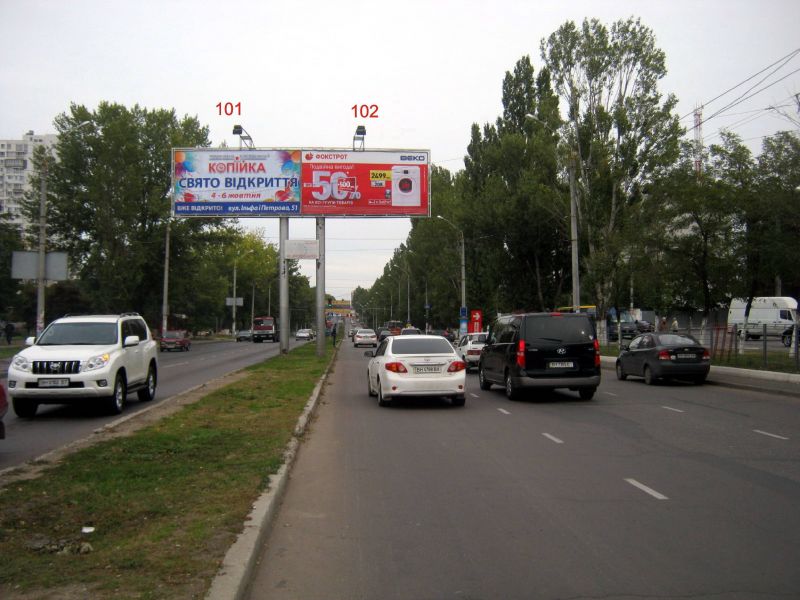 Билборд/Щит, Одесса, пр. Ак. Глушко -  от М. Жукова (справа)
