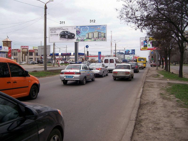 Билборд/Щит, Одесса, Днепропетровская дорога (С.Палия) - Марсельская, в город (слева)
