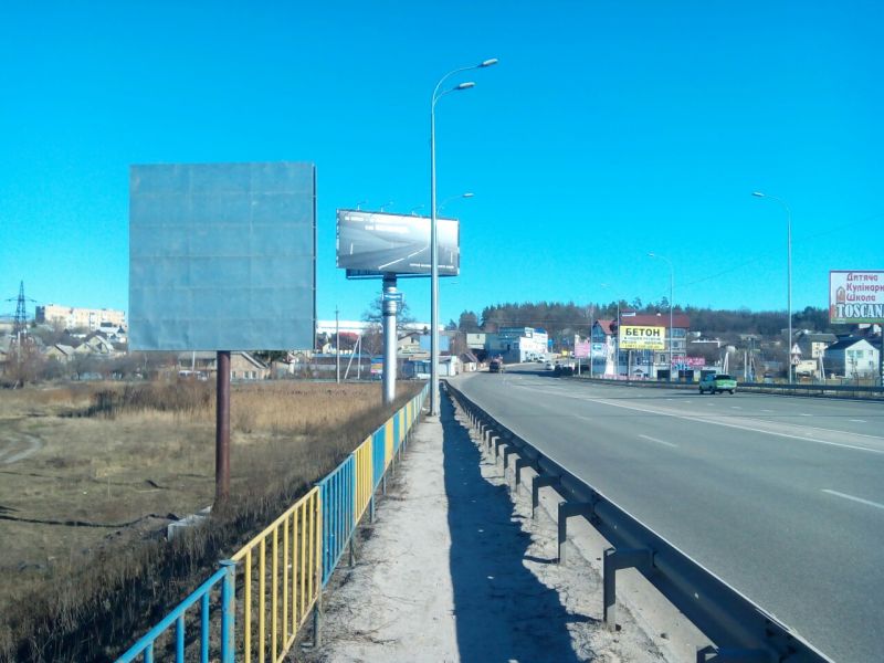 Білборд/Щит, Траси, траса Київ-Ковель (праворуч), в напрямку Києва, біля мосту через р. Ірпінь