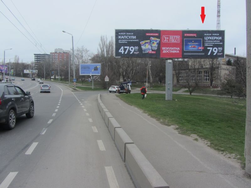 Билборд/Щит, Одесса, Грушевского Мих. возле моста (схема №1) А правая