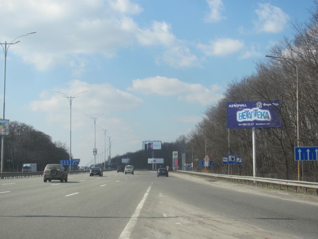 Билборд/Щит, Киев, Бориспільське шосе з м.Бориспіль (30+600м перед АЗС АМІК) в напрямку м.Київ