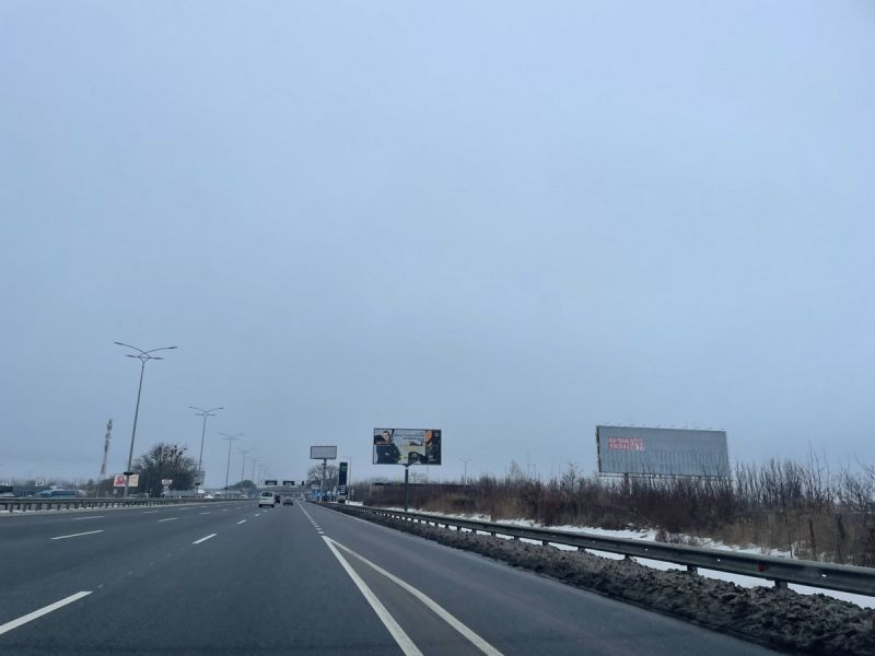 Білборд/Щит, Траси, Бориспільське шосе,   перед АЗС U.GO  в напрямку Києва