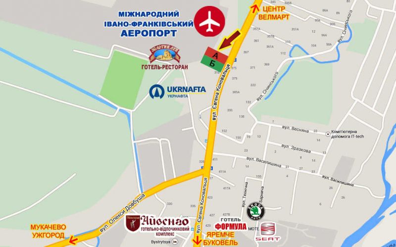 Билборд/Щит, Ивано-Франковск, Коновальця ( аеропорт)