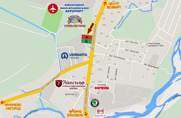 Билборд/Щит, Ивано-Франковск, Коновальця, заправка (перед аеропортом)