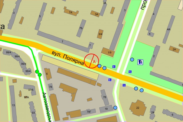 Ролер/Призматрон, Київ, Полярна, 7 (АТБ-Маркет), після 100 метрів руху від проспекту Маршала Рокосовського до площи Т.Шевченка