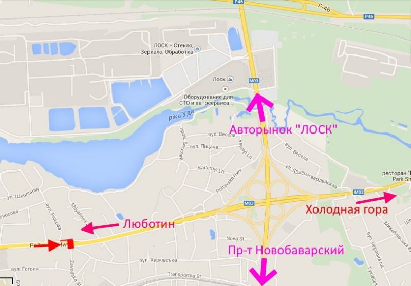 Білборд/Щит, Траси, Полтавський шлях-вул. Річкова- в центр