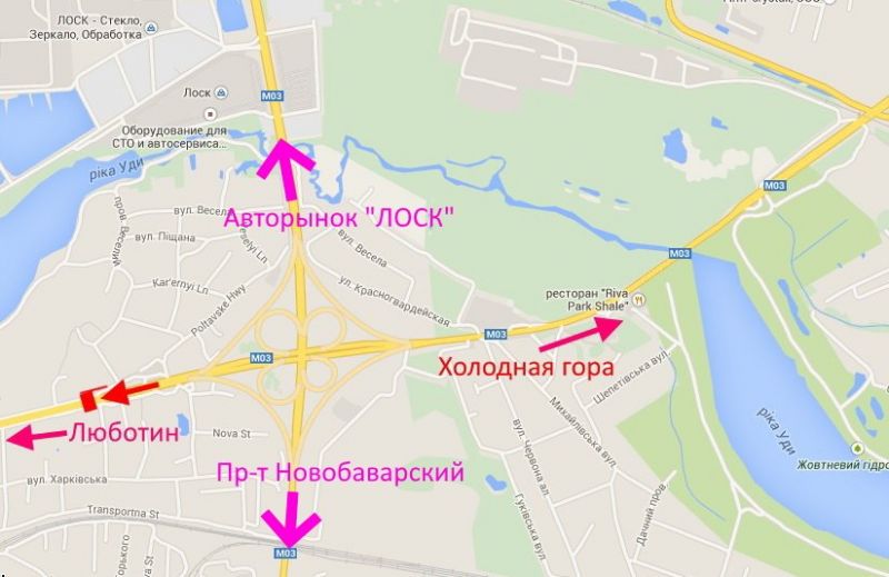 Білборд/Щит, Траси, Полтавський шлях-пров. Харківський-за постом Поліції-прапорець №1-з центру