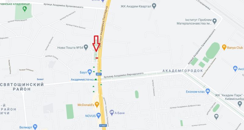 Билборд/Щит, Киев, просп. Академіка Палладіна, 34 (навпроти)
