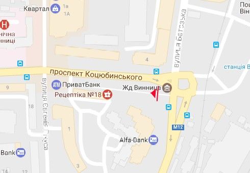 Скролл/Ситиборд, Винница, Коцюбинського просп. - Привокзальна вул.