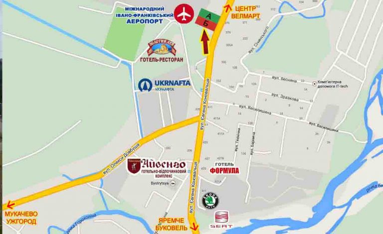 Білборд/Щит, Івано-Франківськ, Коновальця (аеропорт) в центр