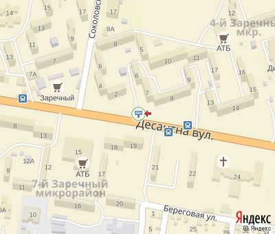 Білборд/Щит, Кривий Ріг, мкр. 7-й Зарічний, 6 - Соколівська вул., 2, до Десантної вул.