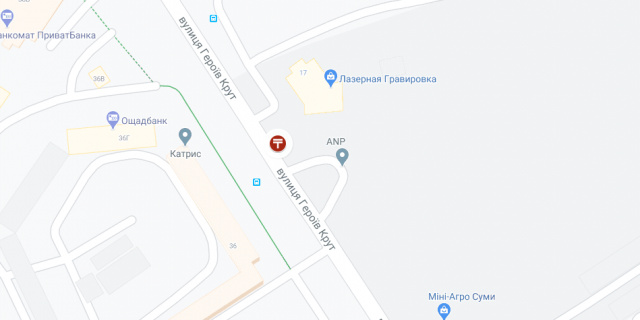 Билборд/Щит, Сумы, Героїв Крут вул.(Черепіна вул.),36 ,(салон меблів "Статус", "Еко- Маркет",АЗС "ANP",салони "Ssang Yong","Chery") ,у напрямку вул. Замостянській