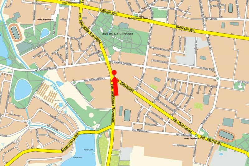 Сітілайт, Рівне, Чорновола вул., 39 / Новака вул., в центр