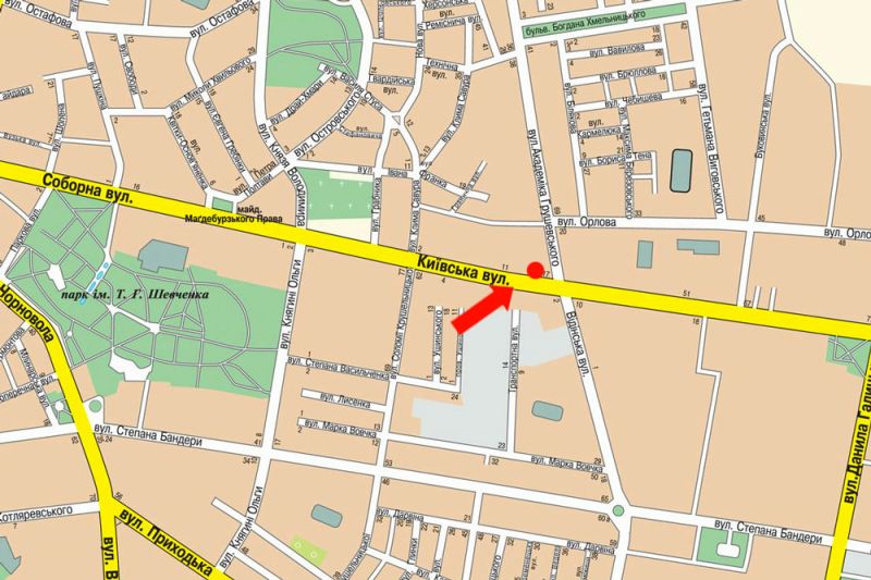 Сітілайт, Рівне, Київська вул. / Грушевського вул., біля магазину "Мандарин", навпроти автосалону "Citroen"