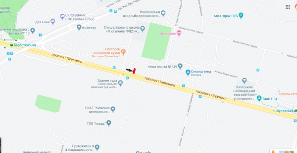 Білборд/Щит, Київ, просп. Берестейський (Перемоги), 66, в центр (м. Шулявська)