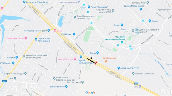 Білборд/Щит, Київ, вул. В.Кільцева - автоцентр "VOLVO"/ NOVUS / МакДоналдс - в напр. Одеської пл.