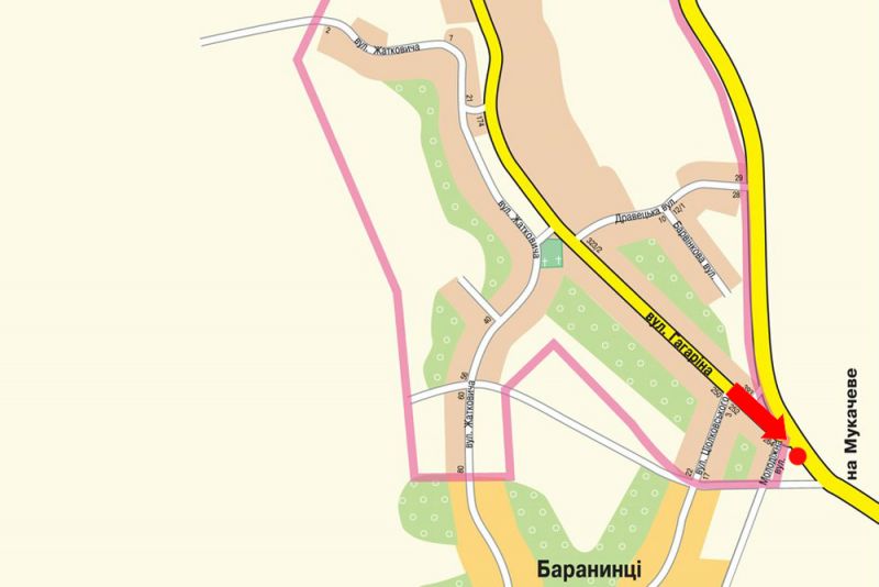 Билборд/Щит, Ужгород, Виїзд з м. Ужгород, в бік Мукачево, роздільник, ліва