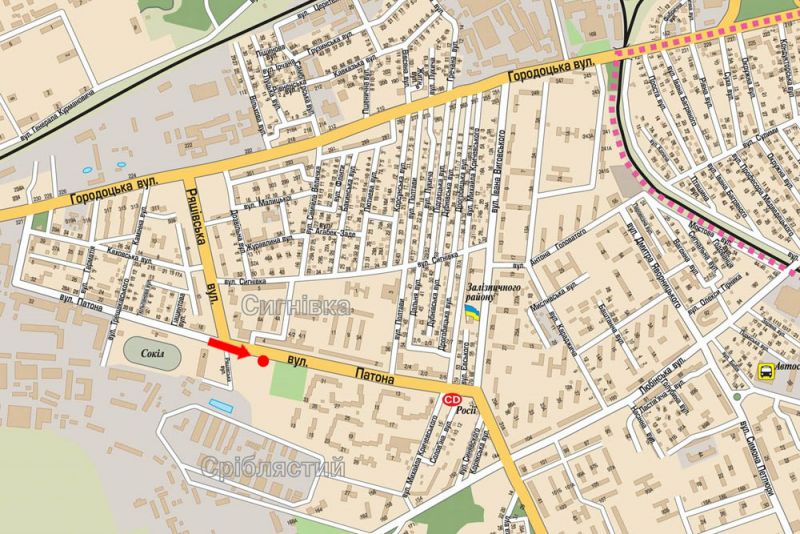 Билборд/Щит, Львов, Патона вул., 4, на острівці безпеки, АЗС "ОККО"