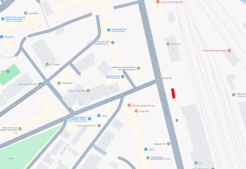 Билборд/Щит, Ивано-Франковск, Привокзальна зліва від вокзалу( правий)