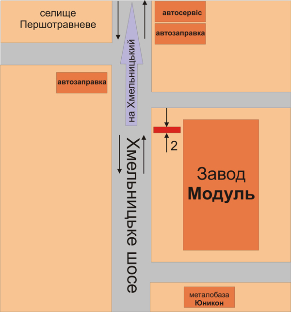 Билборд/Щит, Каменец-Подольский, Хмельницьке шосе за цехом з-д Модуль