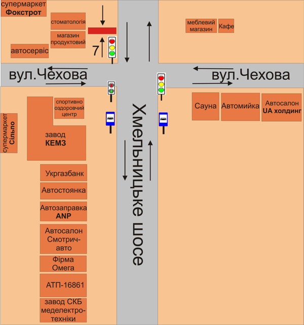 Билборд/Щит, Каменец-Подольский, перехрестя Хмельницьке шосе та вул.Чехова