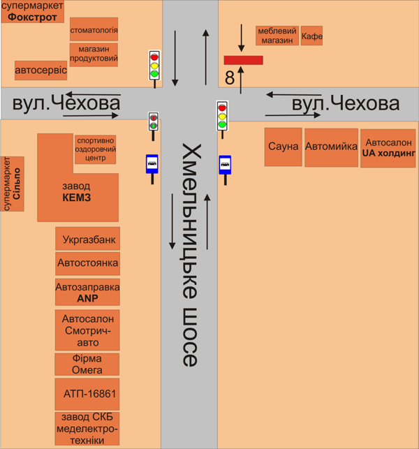 Білборд/Щит, Кам'янець-Подільський, перехрестя Хмельницьке шосе та вул.Чехова