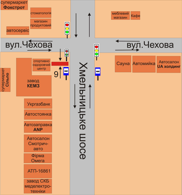 Білборд/Щит, Кам'янець-Подільський, перехрестя Хмельницьке шосе та вул.Чехова