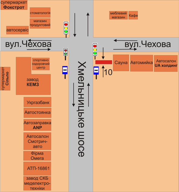 Білборд/Щит, Кам'янець-Подільський, перехрестя Хмельницьке шосе та вул.Чехова