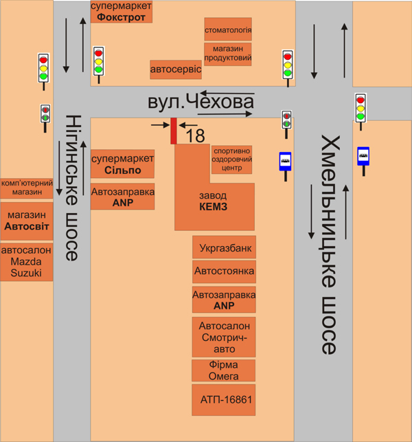 Білборд/Щит, Кам'янець-Подільський, вул.Чехова біля в’їзду на територію КЕМЗ