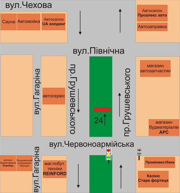 Билборд/Щит, Каменец-Подольский, пр. Грушевського, 15