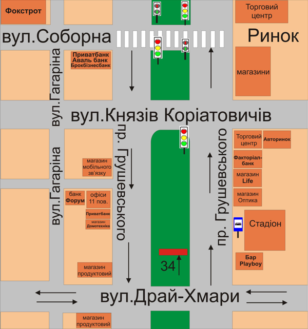 Білборд/Щит, Кам'янець-Подільський, перехрестя пр. Грушевського та вул.Драй-Хмари (за 100м від вул.Драй Хмари)