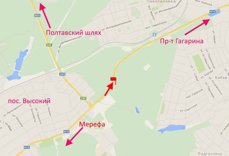 Білборд/Щит, Траси, 18 км Сімферопольське шосе у р-ні сел. Високий (у бік Харкова)