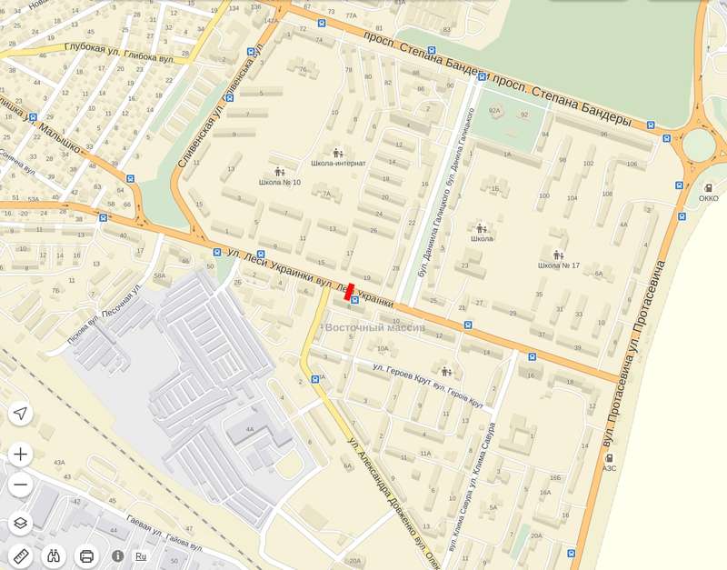 Билборд/Щит, Тернополь, Л. Українки, 8 сторона Б