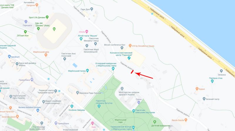 Сітілайт, Київ, Паркова дорога 3/5, навпроти КВЦ "Парковий", рух в напрямку вул. Грушевського, Европейська пл.