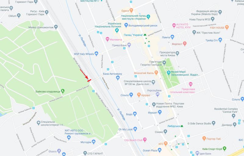 Билборд/Щит, Киев, Грінченка М. вул., 7-й від Протасового Яру, біля Байковій вул., з центру