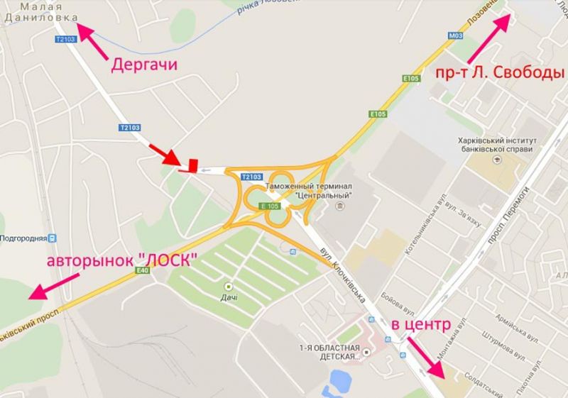 Билборд/Щит, Харьков, Клочківська -розв'язка з кільцевою(1) в'їзд до Харкова з боку Дергачів