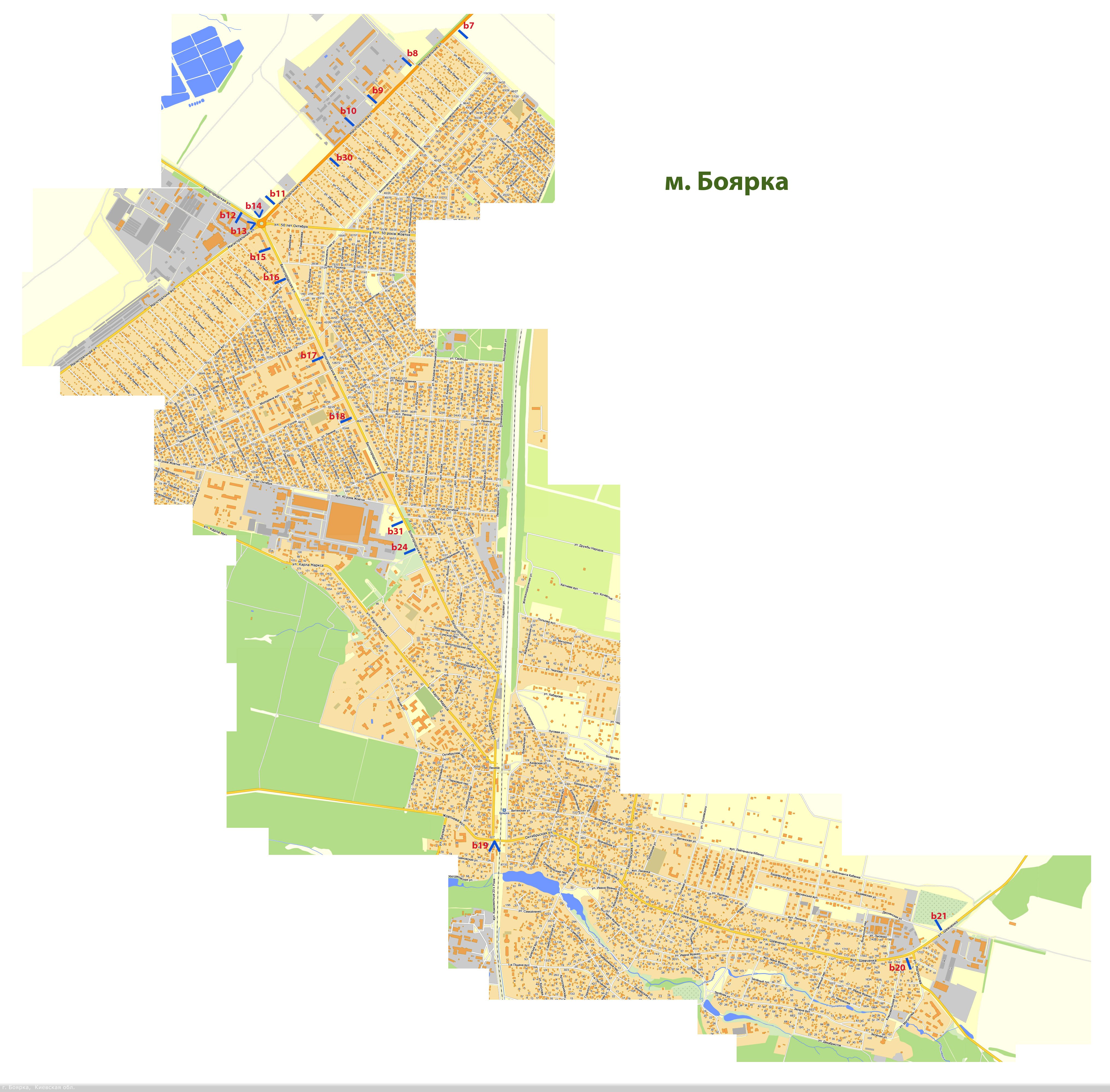 Билборд/Щит, Боярка, м. Боярка (стара),  поворот на вул. Матросова, виїзд з Боярки