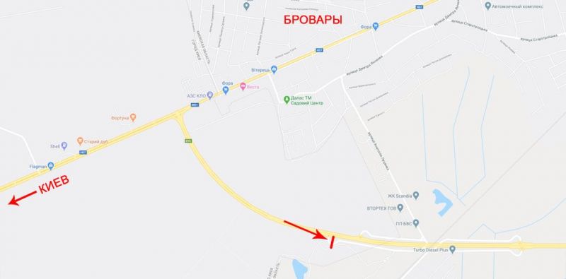 Суперсайт/Мегаборд, Траси, Ви'зд з Києва, до Чернігова, виїзд на Бровари, перед мостом, до котедж. містечка Княжичі