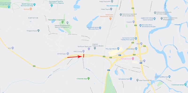 Суперсайт/Мегаборд, Киев, Заболотного академіка вул., біля Пирогівский шлях вул., з боку Одеської пл., поруч тютюнова фабрика, на роздільник