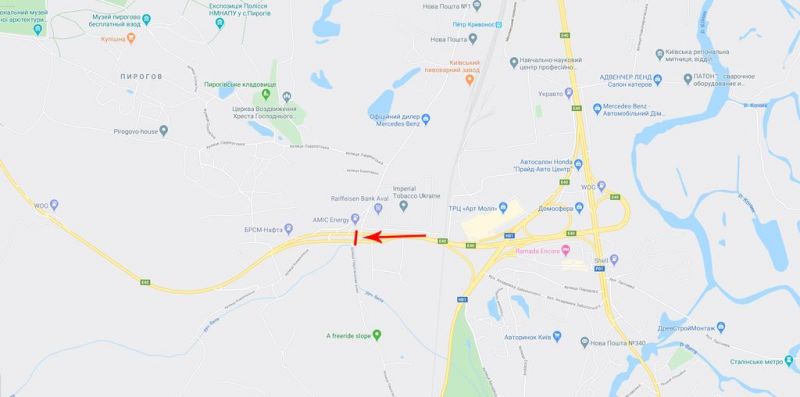 Суперсайт/Мегаборд, Киев, Заболотного академіка вул., біля Пирогівский шлях вул., до Одеської пл., поруч тютюнова фабрика, на розділіть