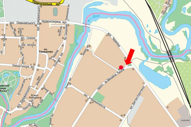 Билборд/Щит, Сумы, Лушпи пр., навпроти ТЦ "Березка", супермаркетів "АТБ", "Watsons", в центр