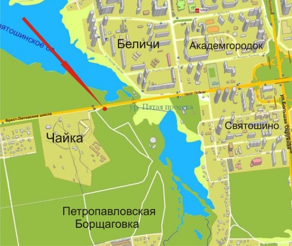 Роллер/Призматрон, Киев, Брест-Литовского шоссе (поворот на Чайку) -в'їзд у місто
