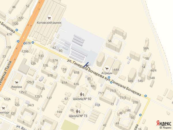 Билборд/Щит, Одесса, Бочарова, 44 А
