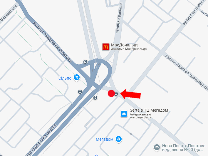 Билборд/Щит, Одесса, Толбухіна вул. / Люстдорфська дорога, 27/44, біля супермаркету "Мегадом"
