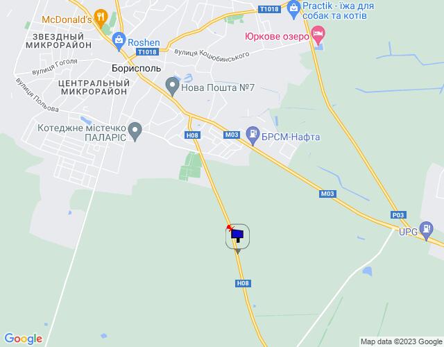 Білборд/Щит, Траси, Черкаська траса, траса Н-08 "Бориспіль-Дніпро-Запоріжжя", км 2+600 ліво, виїзд з м. Бориспіль в напрямку Дніпра (Переяслава) // з Києва