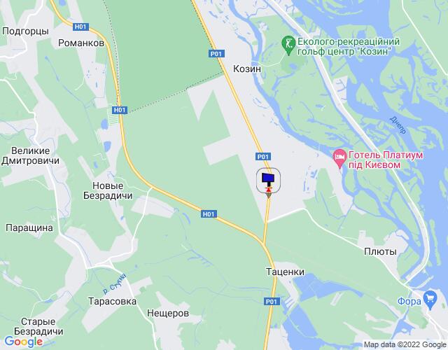 Билборд/Щит, Плюти, Конча-Заспа, траса Р-01, км 34+750 право, поворот на с. Плюти // в Київ
