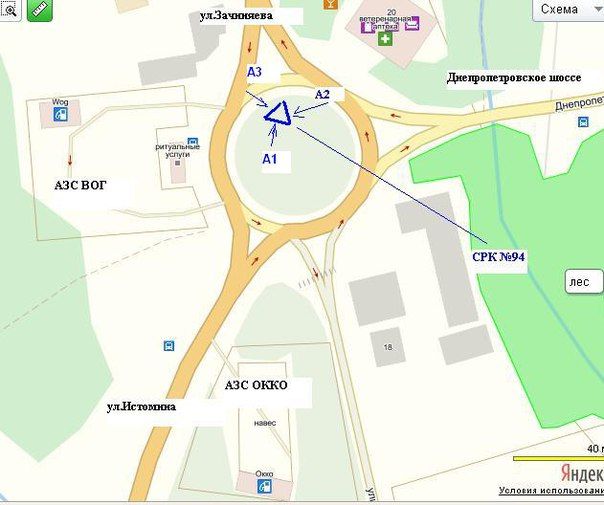 Білборд/Щит, Запоріжжя, вул.Істоміна - вул.Гладкова (коло), обличчям на вул.Істоміна