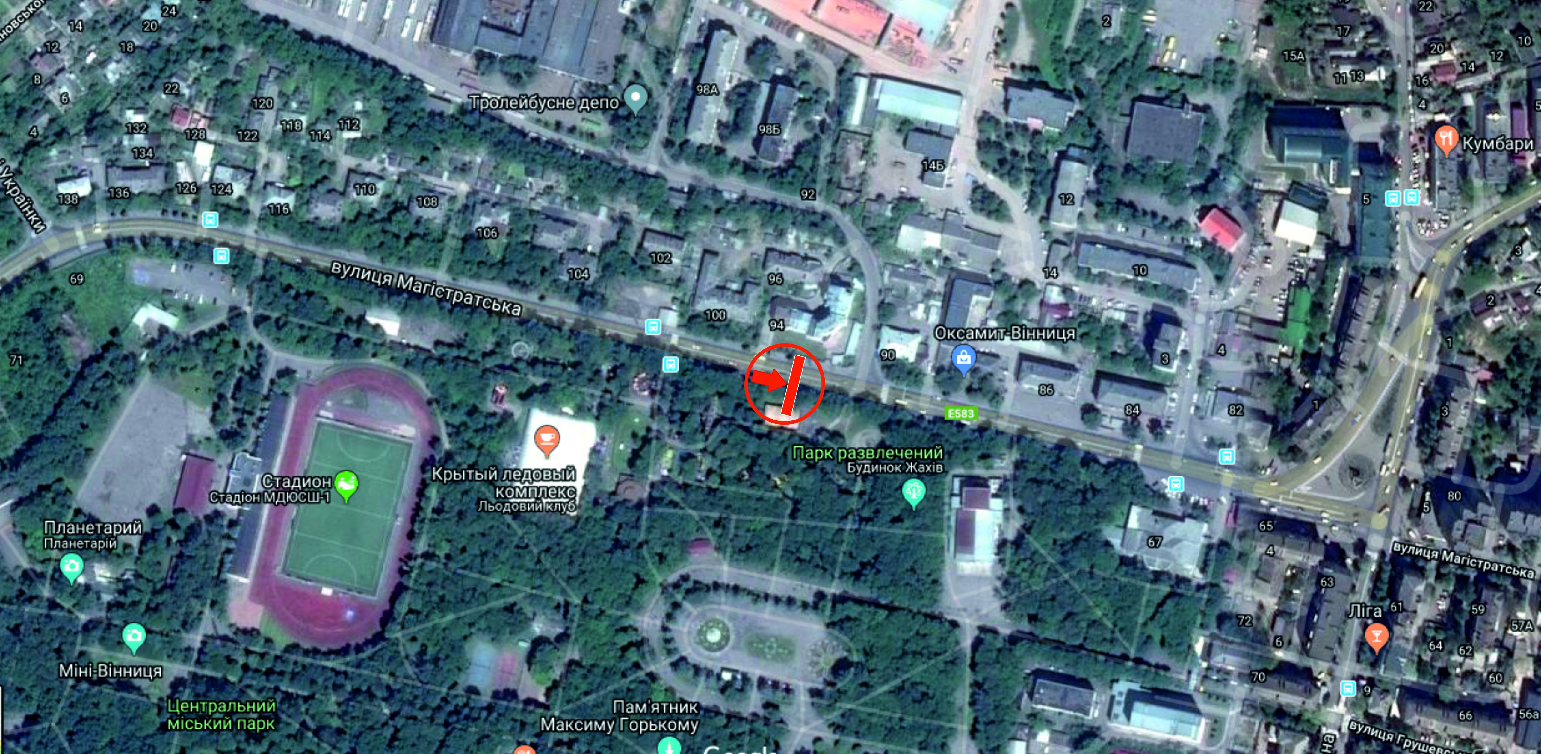 Білборд/Щит, Вінниця, вул. Магістратська (парк ім. Леонтовича)