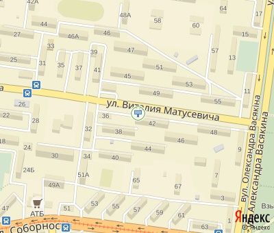 Билборд/Щит, Кривой Рог, Матусевича вул., (маг. "Супутник"), до Олександра Васякина ул.