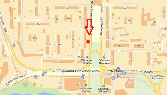 Білборд/Щит, Київ, просп. Оболонський, 5